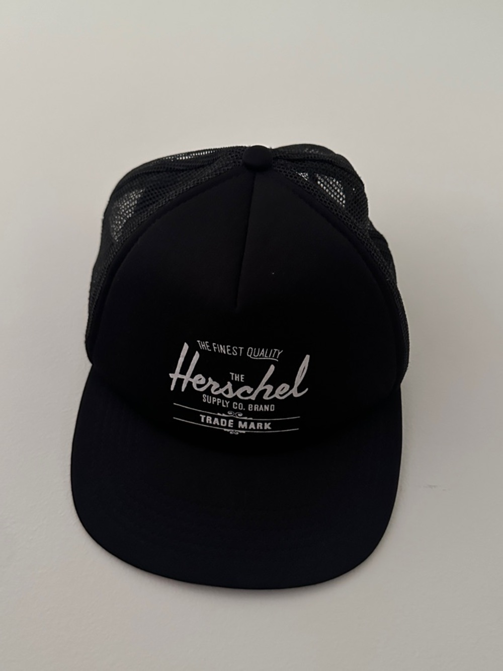 Herschel Supply Company Black Trucker Hat with White Logo